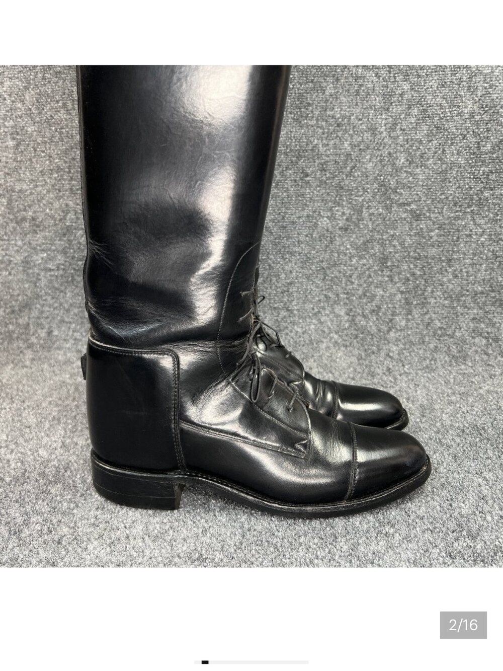 Black Leather Women’s Riding Boots - The Effingham Bond Classic Equestrian Boots - Picture 2 of 7